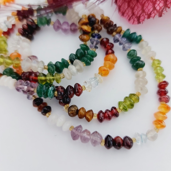 Multicolored Natural Gemstones Necklace - Picture 3 of 3